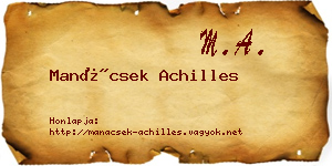Manácsek Achilles névjegykártya